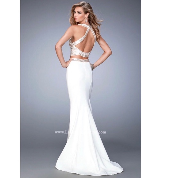a line dress with pockets La Femme 33373 - Long Satin A-Line Jovani Short Evening Dress fitted bodice with ruching MAXRETAIL Denominations:$10.00